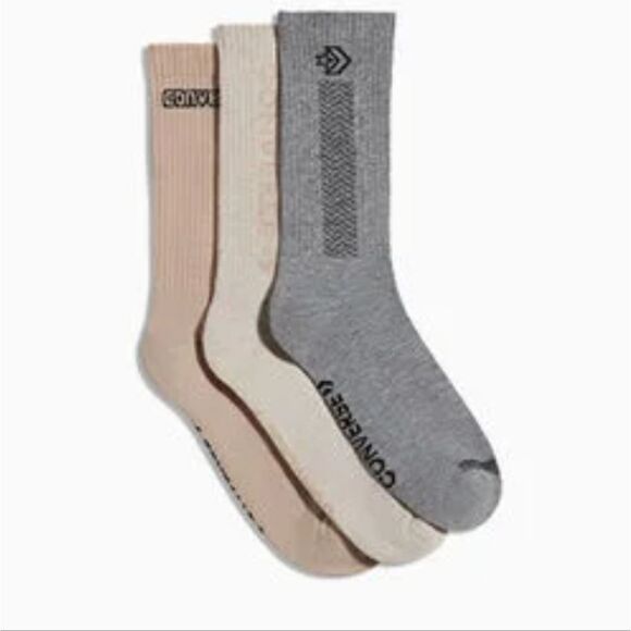 Converse 3-PK Everyday All-Star Half Cushion Crew Sock - Picture 2 of 6